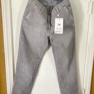 NICWAVE women’s size 40 IT gray paisley print “Stampa America” crop pants 29x28